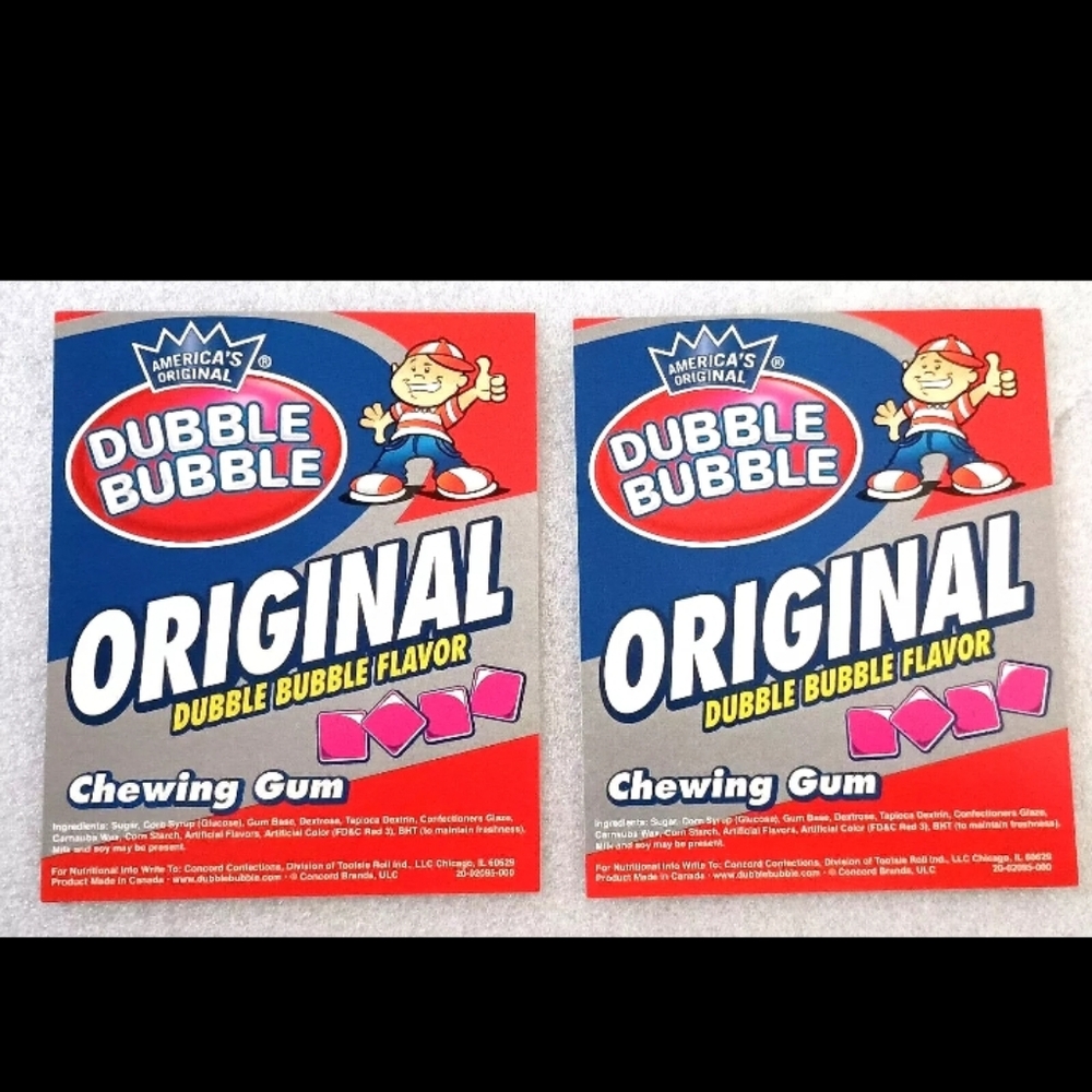 2 Original Dubble Bubble Candy Gum Machine Vending Display Card 2000s NOS NEW
